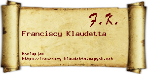 Franciscy Klaudetta névjegykártya